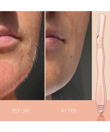 Brandluxe Dermaplaning Tool - Face & Eyebrow Shaping, Hair Removal & Exfoliation Razor (Rose Gold +2 Heads) - Eco-Friendly Design for Women - Buy Online on GoSupps.com
