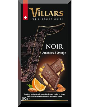 Villars Villars Swiss Dark Chocolate with Almonds and Orange - 180g