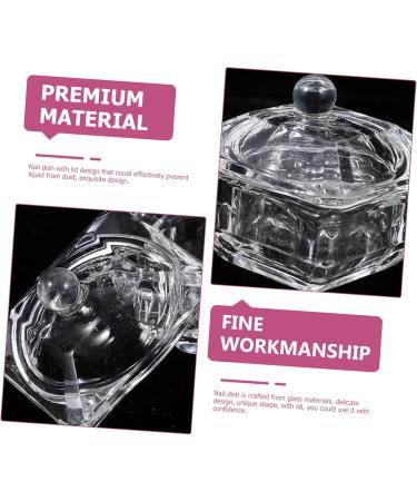 Zerodeko Diamond Decor Candy Jar Nail Art Accessories Glass Nail Dish with Lid Acrylic Nail Tools Nail Dish Cup Manicure Nail Dish Dappen Dish Glass Nail Cup Glass Jar Wedding 1 - Buy Online on GoSupps.com