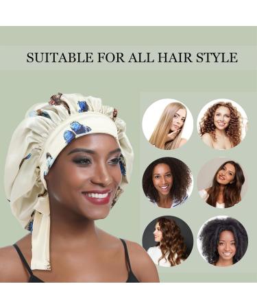 Sengterm Satin Sleeping Cap for Black Women | Double Layer Elastic Bonnet with Silky Band for Long Curly Hair - Buy Online on GoSupps.com