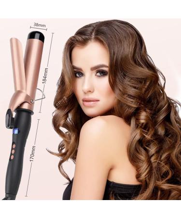 Curling Wand Curling Tongs Large Barrel Curling Iron with Adjustable Temperature Professional Hair Curler with Glove Dual Voltage for Long & Medium Hair (38MM) - Buy Online on GoSupps.com