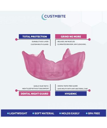 CustMbite Pink Night Guard (2 Pack) - Made in USA - Teeth Grinding Nightguard - Buy Online on GoSupps.com