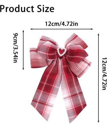 Tartan Bow Knot Hair Clips Scottish Bow Hair Barrettes for kids Plaid Ribbon Hair Clips Hair Bows for Women Girls Festive hairpins College Style Student Summer Hair Accessories (B) - Buy Online on GoSupps.com