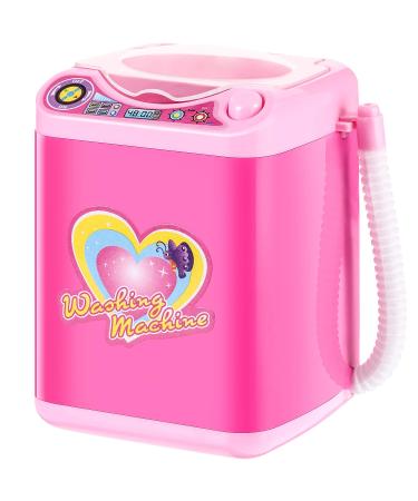 Mini Makeup Brush Cleaner Device Plastic Electric Automatic Washing Machine Sponge Cleaning Toy for Girls Ladies