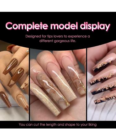 Ranrose Long Straight Nail Tips 240PCS - Professional Full Cover Gel x Acrylic Nails, 12 Sizes Pre-shaped XXL False Nails for DIY Press On Extensions - Half Matte Fake Nails - Buy Online on GoSupps.com