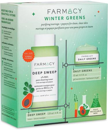 Farmacy Winter Greens Duo - Deep Sweep Toner & Daily Greens Moisturizer Set - 4.5 Fl Oz - Buy Online on GoSupps.com