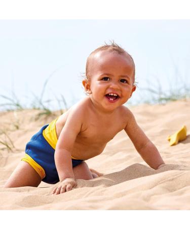 Splash About Baby & Toddler Happy Nappy Reusable Swim Nappy Navy/Yellow 0-3 Months | Best Swim Nappy for Infants - Buy Online on GoSupps.com