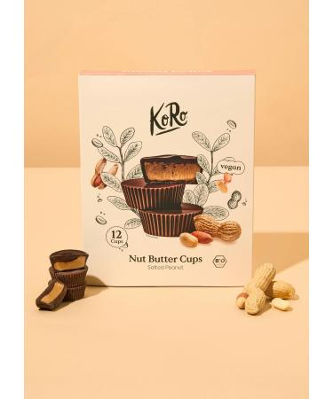 KoRo - Nut Butter Cups Organic Salted Peanuts Gift Set 12 x 13g - Sweet with coconut blossom sugar - Vegan - Ideal gift for gourmets