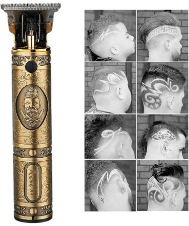 Electric Rechargeable Pro Care Cordless T-Blade Trimmer with Close Cut for Men Bald Head Hair Clippers Beard Eater Hair Salon Without Gaps Gold - Buy Online on GoSupps.com