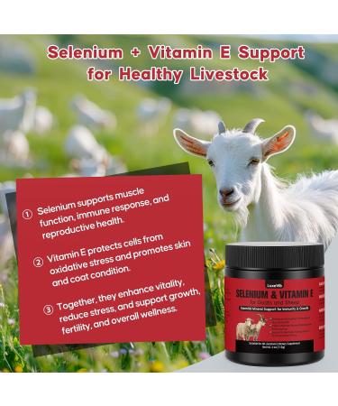 LuxeVib E and S Livestock Vitality Formula | Selenium for Goats Sheep & All Livestock | Nutrient Support Powder for Energy Balance and Mobility | Feed Mix Additive for Healthy Growth 4 oz(113 g) - Buy Online on GoSupps.com