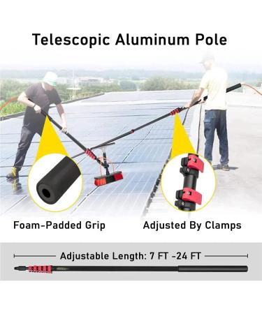 Window Cleaning Pole photovoltaic cleaner Window Cleaning Water-fed Pole Outdoor Window Cleaning Pole Window Cleaning Telescopic Pole Water Fed Brush Squeegee Water Fed Brush W/Squeegee 55cm Brush Head 9M/30FT - Buy Online on GoSupps.com