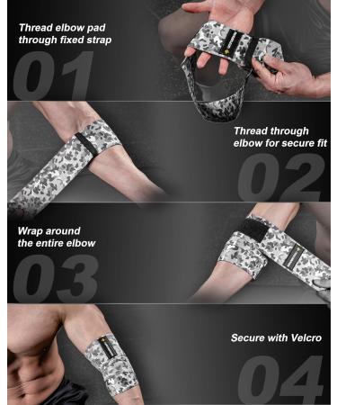 MANUEKLEAR Bench Press Elbow Sleeve - Durable 40 Nylon Wraps for Weightlifting & Powerlifting - Unisex Support in Snowfield Gray - Buy Online on GoSupps.com