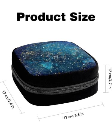 GIAPB Period Bag - Abstract Blue Astrolabe Color - Sanitary Napkin Storage & Makeup Pouch - Buy Online on GoSupps.com