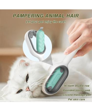 Pet Hair Removal Comb With Water Tank Dog Brush Cat Brush for Long Haired Cats Dogs Multifunctional Pet Cat Hair Remover Brush 3 in 1 Self Cleaning Cat Brush Grooming Brush (Short Green) Short-Green - Buy Online on GoSupps.com