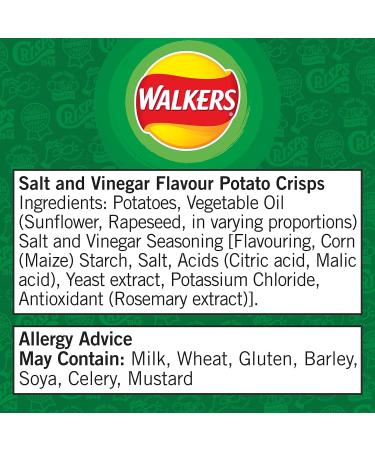 Walkers Salt & Vinegar Crisps 32x32.5g (Wholesale Box) Salted 32.5 g (Pack of 32) - Buy Online on GoSupps.com