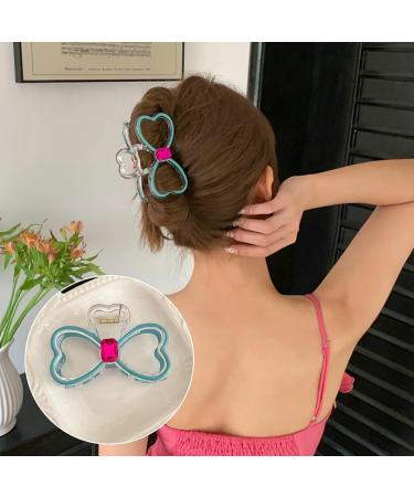 Buy Souarts Butterfly Flowers Hair Clip - Non-Slip Metal Hair Clips for Girls & Women - Stylish Hair Claws in Yellow White & Blue - Buy Online on GoSupps.com