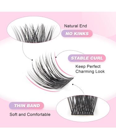 Glowing Win DIY Cluster Lashes Set - 144PCs Individual Eyelash Extensions with Bond Sea & Tweezers | 8-16mm Natural Fake Lashes - Buy Online on GoSupps.com