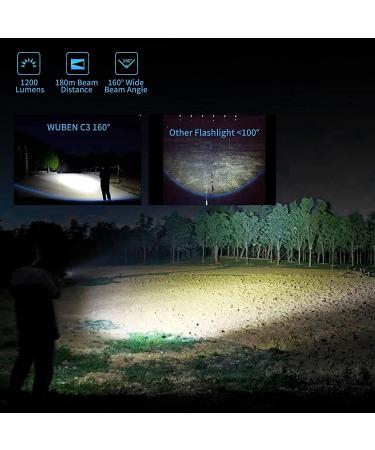 WUBEN C3 Flashlight | 1200 Lumens Rechargeable Tactical LED Flashlight | 6 Modes, IP68 Waterproof, Pocket-Sized EDC Light for Emergency, Rescue, Hunting - Buy Online on GoSupps.com