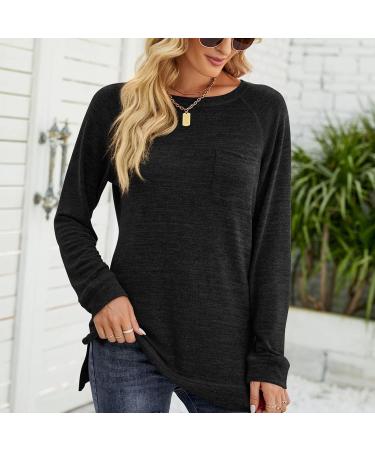 HAIBING Women Top Women Shirt Pullover Long Sleeve Raglan Sleeve for Daily Wear (S) Black CH Black - Buy Online on GoSupps.com