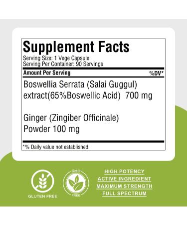Herbsforever Boswellia 65% |90 Vege Capsules 800 Mg Each - Buy Online on GoSupps.com