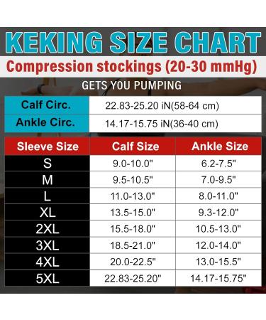 KEKING Extra Wide Calf Compression Socks 20-30 mmHg for Men & Women - Plus Size Open Toe Knee High Support Hose for Varicose Veins & Pain Relief - Black 5XL - Buy Online on GoSupps.com