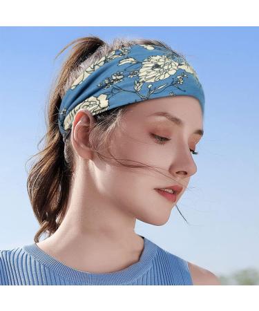 Mevnccola Wide Headband for Women - Non Slip Stretchy Turban Headband | Large Knotted Soft Boho Headband for Daily Life, Workout, Yoga - Flower Design - Buy Online on GoSupps.com