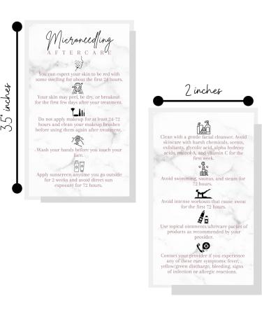 Microneedling Aftercare Cards - 50 Pieces | Anti-Aging Wrinkle Reduction | 5.1 x 8.9 cm | Marble Design | Skin Rejuvenation - Buy Online on GoSupps.com