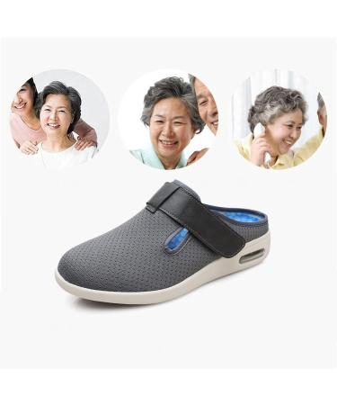Yytcsjz Men's Diabetic Orthopedic Slippers - Air Cushion Lightweight Walking Shoes for Elderly with Swollen Feet & Plantar Fasciitis - Deep Grey (Foot Length 12) - Buy Online on GoSupps.com