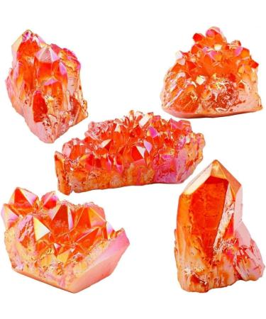 Natural Crystal Rough 100g Crystal Rainbow Orange Titanium Coated Crystal Cluster Quartz Drusy Geode Gemstone Specimen - Buy Online on GoSupps.com