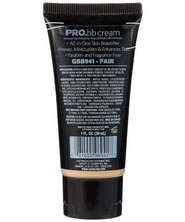 L.A. Girl Pro BB Cream HD Beauty Balm Fair 1 fl. Oz - Lightweight Coverage for Flawless Skin - Buy Online on GoSupps.com