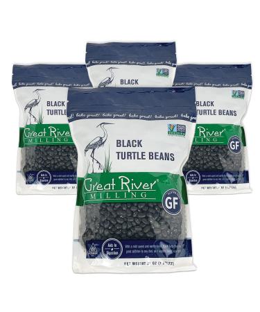 Great River Milling, Black Turtle Beans, Non-Organic, 26 Ounces (Pack of 4)