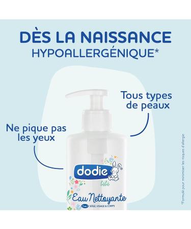Dodie 3-in-1 Cleaning Water (500ml) - Facial Body & Pore Cleanser 98% Natural Ingredients Hypoallergenic Safe from Birth - 1 Pack - Buy Online on GoSupps.com