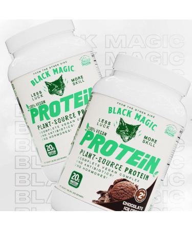 Black Magic Plant-Source Vegan Protein - 100% Keto Low Sugar Dairy Free - Vanilla Ice Cream Flavor 20g Protein per Serving - 2 LB - Buy Online on GoSupps.com