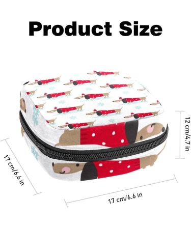 Anna Cowper Cute Christmas Dachshund Dog Menstrual Pouch - Portable Period Bag for Women and Teens - Multi-colored - Buy Online on GoSupps.com