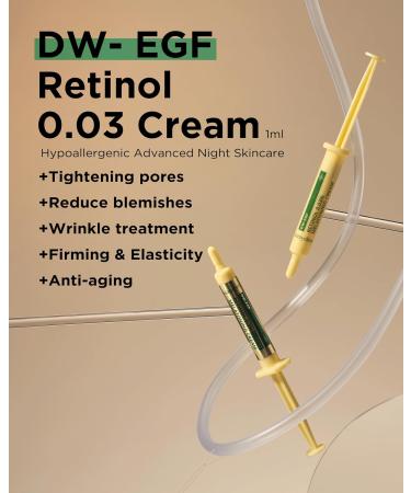 EASYDEW DW-EGF Peptide Retinol 0.03% Cream | Best Anti Aging Night Cream for Sensitive Skin | Korean Firming Treatment for Face & Neck - 1ml - Buy Online on GoSupps.com
