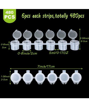 AKOLAFE 480pc 5ML Paint Pots with Lids - 80 Clear Strips, Ideal for Kids DIY Arts & Crafts - Buy Online on GoSupps.com