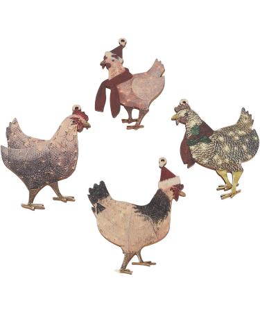8pcs Cute Chicken Pendant Set - Wooden Hanging Ornaments for Jewelry Making & Decoration | Shop Internationally - Buy Online on GoSupps.com