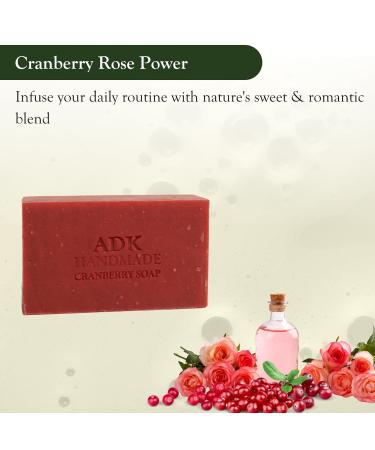Buy ADK Natural Cranberry Rose Soap Bar - Handmade Organic Vegan Olive Oil Soap for Moisturizing Oily & Sensitive Skin - 16 oz - Buy Online on GoSupps.com
