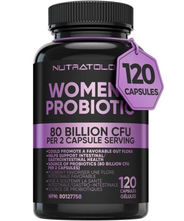 Probiotics for Women - 40 Billion CFUs Per Capsule - 80 Billion CFUs Per Serving - Formulated With 4 Strains Of Probiotics To Support Gut Health Bloating Relief & Digestion - 120 Capsules 120 count (Pack of 1)