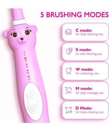Kids Sonic Electric Toothbrush - Rechargeable, 5 Modes, 8 Brush Heads - Ages 3-12 - Buy Online on GoSupps.com