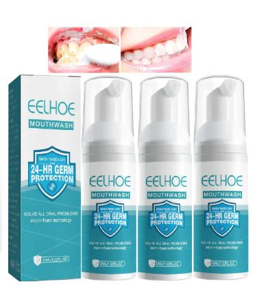 3Pcs Teeth Mouthwash Toothpaste Foam Stain Removal Teeth Whitening Oral Care Fresh Breath Deep Cleaning.