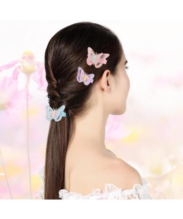 Arqumi Butterfly Hair Clips - Set of 8 Colorful Clips with Pearls for Girls, Teens & Women - Buy Online on GoSupps.com
