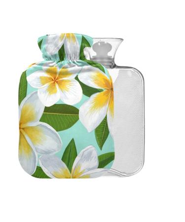 Plumeria Flowers hot water bottle with reference 1 l small warm-up bag for pain relief back pain hot and cold therapy BPA-free