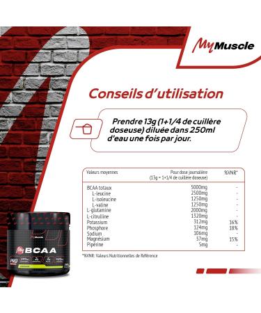 MyMUSCLE - My BCAA - Kyowa Quality Label BCAA Amino Acids Powder + L-Glutamine + L-Citrulline + Electrolytes - Lemonade 390g - 30 Servings - Buy Online on GoSupps.com