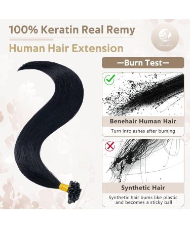 Benehair Nail Tip Hair Extensions 100% Real Human U Tip Hair Extensions 14Inches 50 Strands 1g/Strand#01 Jet Black 14Inches Jet Black - Buy Online on GoSupps.com