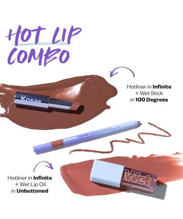 Kosas Hotliner Retractable Lip Liner Pencil - Hydrating Long-Lasting Creamy Texture with Brush & Sharpener - Infinite Warm Pinky Brown - Perfect for Plumping Lips - Buy Online on GoSupps.com