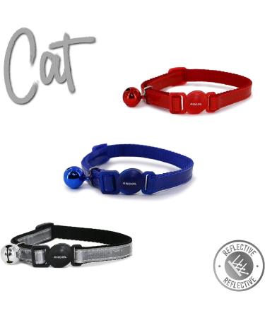 Ancol Gloss Reflective Cat Collar with safety buckle Blue Blue 1 Count (Pack of 1) - Buy Online on GoSupps.com