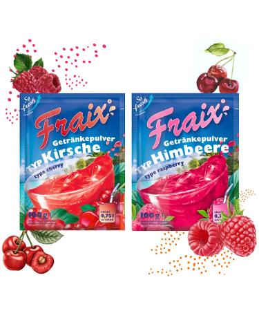 TSI Consumer Goods FRAIX Drink powder raspberry + cherry 50 pieces combination pack 25 x 100 g each fruity and refreshing with vitamin C