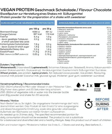 Buy Vegan Protein Chocolate 2x900g - 4K Plant-Based Protein Powder | Lactose-Free & Soy-Free | Delicious Taste - Bios Nutrition (Made in Germany) - Buy Online on GoSupps.com