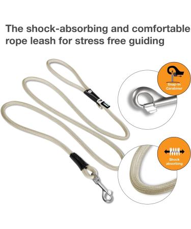 Stretch Comfort Leash - Light Tan | Premium Dog Leash for Ultimate Comfort | International Shipping Available - Buy Online on GoSupps.com